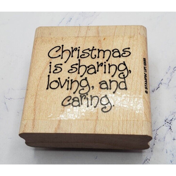 Stampin’ Up! Christmas Is Sharing, Loving, And Caring Rubber Stamp - Picture 1 of 7